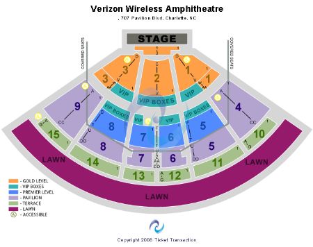Pnc Music Pavilion Seating Chart With Rows And Seat Numbers