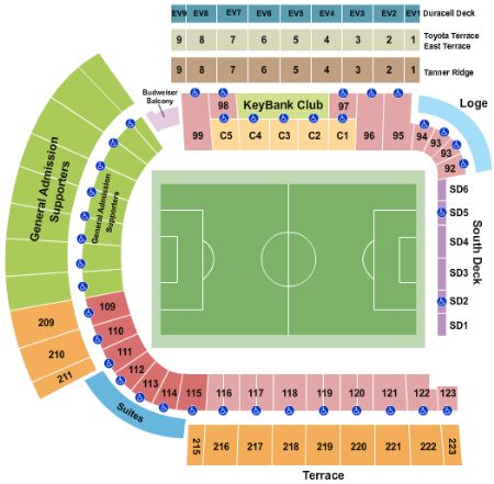 providence park seating chart soccer field portland wen jeld tickets map charts stub events ga capacity venue