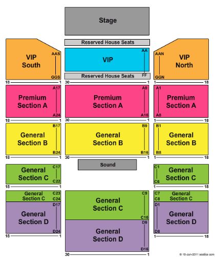 Winstar World Casino Global Event Center Seating Chart