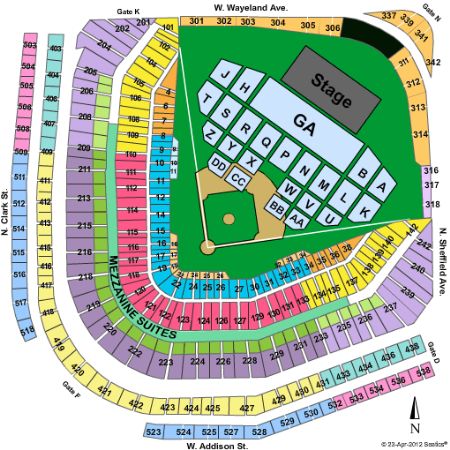 wrigley seating field chart seat cubs chicago concert tickets paisley brad roger waters charts bruce map concerts springsteen numbers capacity