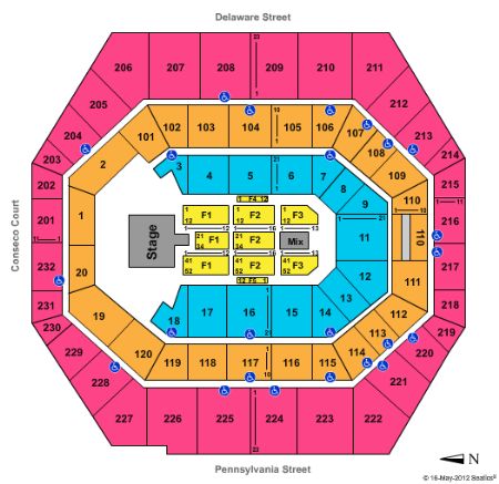 Pink Indianapolis Seating Chart