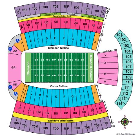 Clemson Memorial Stadium Tickets and Clemson Memorial Stadium Seating ...