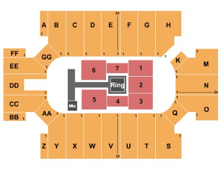 WWE: Live Holiday Tour Tickets - Section SEC F Row 5 - 12/3/2023 ...