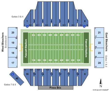 Fawcett Stadium Tickets and Fawcett Stadium Seating Chart - Buy Fawcett ...