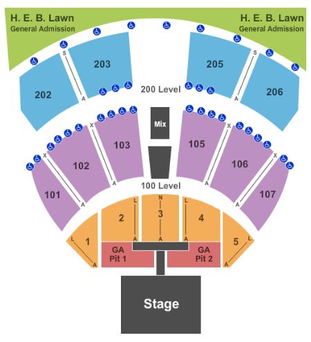 Austin360 Amphitheater Tickets And Austin360 Amphitheater Seating Chart 