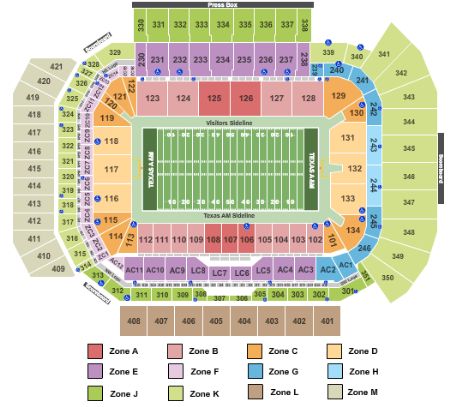 Kyle Field Virtual Seating Chart