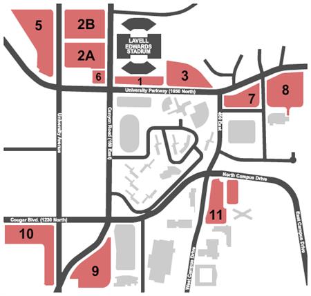 LaVell Edwards Stadium Parking Lots