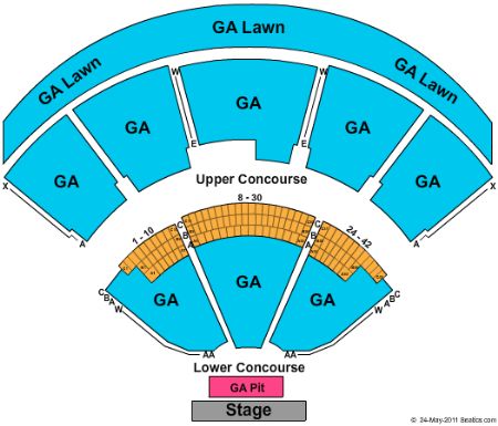 Seating Chart For Shoreline Amphitheatre Mountain View