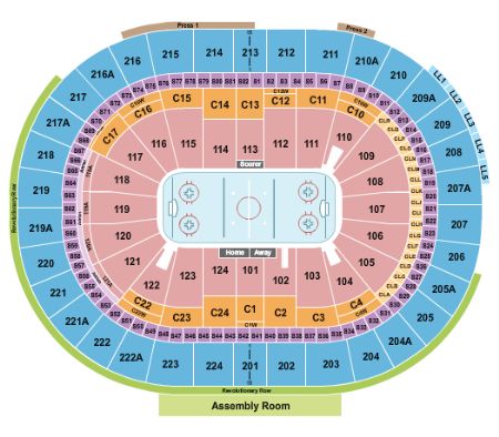 Wells Fargo Hockey Seating Chart