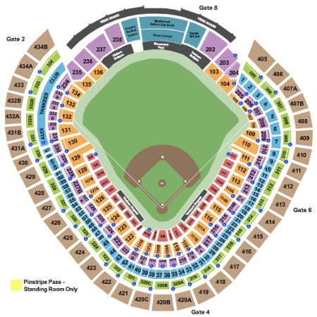 Yankee Stadium Tickets And Yankee Stadium Seating Chart - Buy Yankee ...