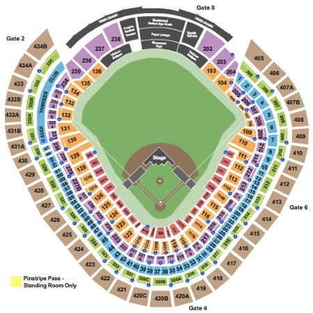 Yankee Stadium Tickets and Yankee Stadium Seating Chart - Buy Yankee ...